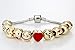Expression Jewelry Emoticon Charms Bracelet - 18K Gold Plated with 10 Pieces of Interchangeable Enamel Beads