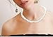 LOHZAQ Natural Puka Shell Necklace Clam Chips Shells Handmade Hawaii Wakiki Beach Choker Necklace (White, 16)