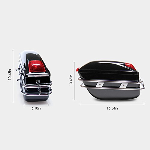 Vogvigo Motorcycle Modified Side Boxs Twin Motorcycle Bike Panniers Saddlebags Travel Bags PP Plastic Material 42 15.5 26.5CM 2 Pcs (White) - Thumbnail 2