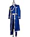 Ya-cos Fullmetal Alchemist Colonel Roy Mustang Military Uniform Cosplay Costume,Blue ,Medium