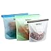 Meneco Reusable Silicone Food Storage Bag Airtight Seal Freezer Bags Reusable Snack Bags Sandwich Bags Microwave Dishwasher Safe (2 large 1 small)