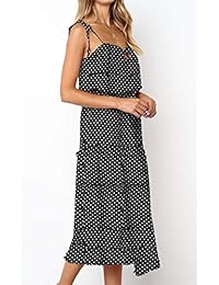 Angashion - Vestido de mujer con estampado de lunares y estampado de leopardo