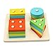 Arshiner Wooden Geometric Sorting Board Educational Shape Color Recognition Stack and Sort Board