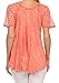 Sakkas 15783 - Ellie Sequin Embroidered Cap Sleeve Scoop Neck Relaxed Fit Blouse - Pink - OS