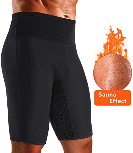 Tutium Men's Sauna Sweat Slimming Shorts SCR Neoprene Exercise Pants for Workout Weight Loss Body Shaper Running Gym Shorts