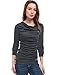 Allegra K Women's Cowl Neck Long Sleeves Buttons Decor Ruched Top X-Large Dark Gray