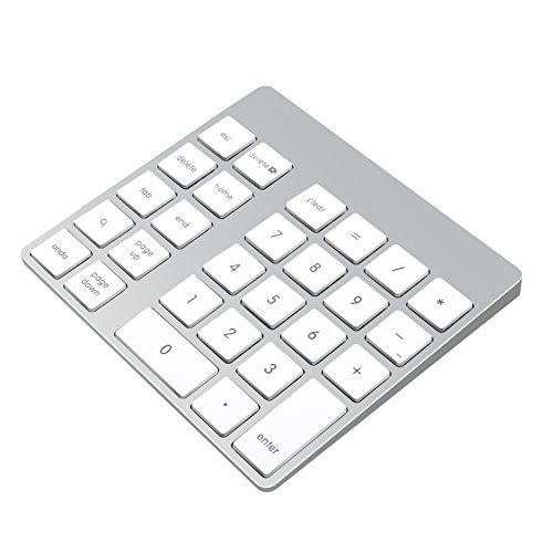 Cateck 28-Key Rechargeable Aluminum Bluetooth Wireless Keypad Number Pad Keyboard for iMac, MacBook Air, MacBook Pro, MacBook, and Mac Mini