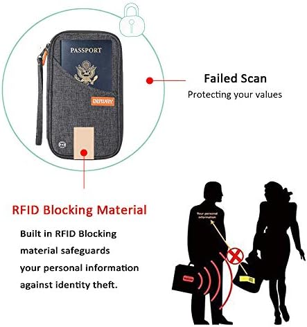 Travel Wallet RFID Blocking Document Organizer Bag, Family Passport Holder 2 Travel Wallet RFID Blocking Document Organizer Bag, Family Passport Holder