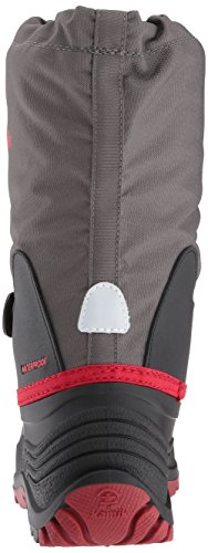 Kamik Boys' Waterbugwide Snow Boot, Charcoal/Red, 8 Wide US Toddler