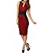 MAGIGAGA Women's Business Work Dress Color Block Fitted Shift Pencil Skirt