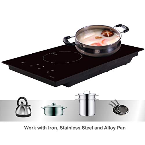 NOXTON Induction Cooktop, Builtin 2 Burners Electric Stove Top Hob