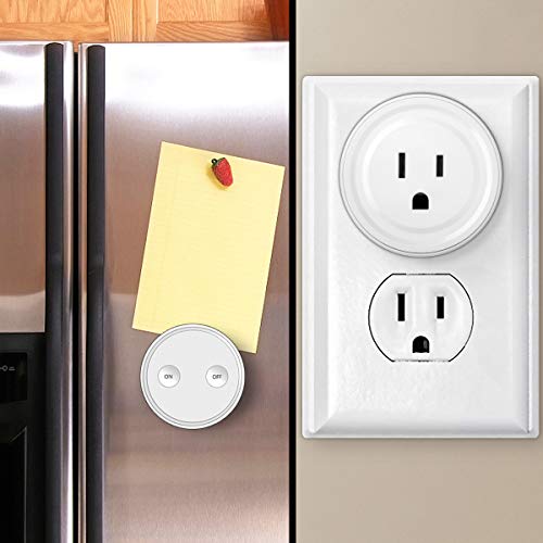LoraTap Mini Remote Control Outlet Plug Adapter with Remote, 656ft Range Wireless Light Switch for Household Appliances, No Hub Required, 10A/1100W, White, 5 Years Warranty (2 Remotes + 1 Outlet)