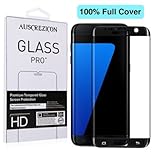 [Full Cover] Samsung Galaxy S7 edge screen protector ,AUSCREZICON 0.26mm 9H Tempered Glass ,High Definition 3D Curved, Full 100% Coverage for Samsung Galaxy S7 edge 2016 (Black)
