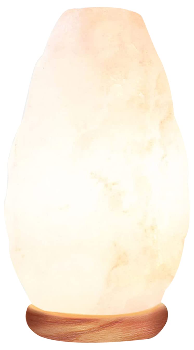 Photo 1 of Himalayan Glow Crystal Salt Lamp, 5-7 LBS Hand Curved Night Light, Salt Lamp with Neem Wooden Base, Best for Gift and Home Decor (ETL Certified) – White