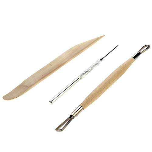 Leegoal (TM) Full Function Wood and Stainless Steal 8 Piece Pottery and Clay Modelling Tool Sculpture Set - Thumbnail 4