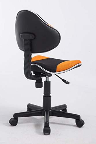 CLP-Sedia-da-Ufficio-Bastian-Sedia-Lavoro-Regolabile-39-51-cm-Poltrona-Ergonomica-Scrivania-Stile-Moderno-Sedia-Pc-con-Ruote-e-Schienale-Fodera-in-Rete-Traspirante-NeroArancione