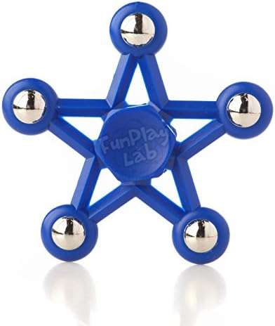 Star Hand Fidget Spinner - Best Anti Anxiety Toy for Adults and Teens with ADHD - 360 Long Spin Fidgit Helps Boys and Girls Focus and Relieve Stress (Blue)