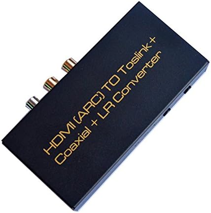 HUIERAV HDMI ARC To Toslink + Coaxial + L/R Converter | HDMI ARC Audio Extractor| Ship with Power Adapter and Toslink cable