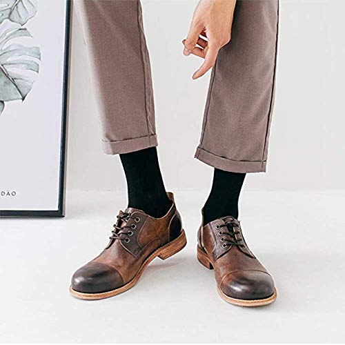 Men's Dress Socks - Cotton Socks for Business and Casual 6 Pack (Black, M)