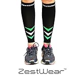 Compression Sleeves for Calves by ZestWear 1 Graduated Pair of 20-25 mmhg Shin Splints Socks