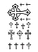 Moolecole Fashion 5 Sheets Waterproof Various Cross Temporary Tattoos Body Art Tattoo Stickers Fake Tattoo
