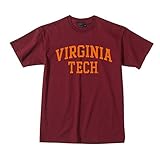 Virginia Tech Hokies TShirt Maroon with Orange Bold Block