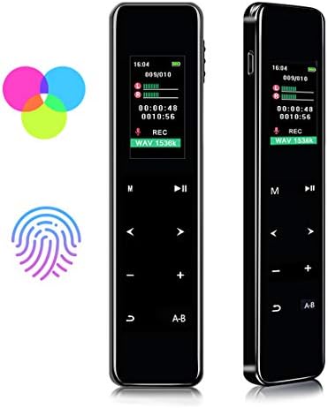 Digital Voice Recorder, 16GB Contact Display screen Voice Activated Recorder for Lectures/Conferences/Class, 1536kbps Stereo HD-Audio Recording Machine with Twin Microphones – Rechargeable