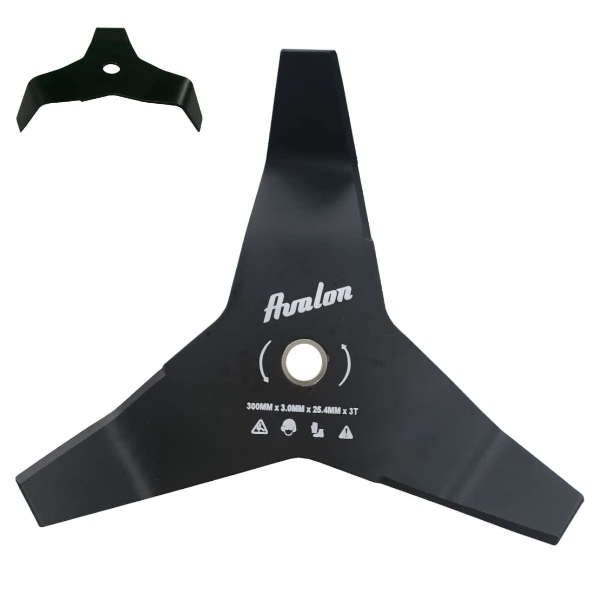 Avalon - Universal 3-point blade for brushcutter, 3 mm (300 x 3 mm) steel blade for cutting brambles and dense weeds, crushing weeds in maintenance tasks.