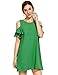 Milumia Women's Summer Cold Shoulder Ruffle Sleeves Shift Dress Green M