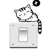 4U-Lucky Cute Cat Funny Switch Stickers wall Stickers