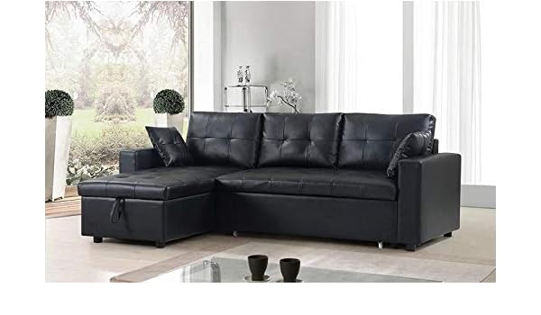 Furnituremattressdirect Leather Sectional Sofa Bed With