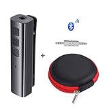 AROUSE Bluetooth Receiver 4.1 Wireless Audio Receiver Headphone Adapter 3.5mm AUX Jack Hands-Free Clip Design Bluetooth Audio Adapter Compatible Home/Car Audio Stereo System, Black