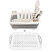 Collapsible Dish Drying Rack with Drain Board【New Version】 Portable Dinnerware/Glassware/Tableware Organizer - Perfect for Small Kitchen,Camper, RV,Caravan,Travel (Elegant Gray)