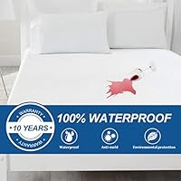 Bonzy Home Waterproof Mattress Protector-Breathable Bamboo Mattress Protector-Hypoallergenic & Noiseless & Dust Mite Proof Fitted Mattress Protector Mattress Protection Cover (Full)