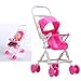 Kocome Assembly Pink Baby Stroller Trolley Nursery Furniture Toys For Barbie Doll