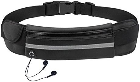 EatronChoi hands-free Running Belt Waist Pack for iPhoneX 8 7 6S 6 Plus, Samsung Galaxy Note 8 S8 Plus,S7 Edge, Note 5 - Adjustable Waist Pack, Men & Women Runners Belt(Black)