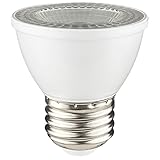 Sunlite 80143-SU LED PAR16 Short Neck Light Bulb 7 Watts (50W Equivalent), 500 Lumens, Mediuem (E26) Base, Dimmable, 1 Pack, 50K - Super White