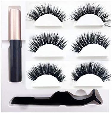 Magnetic Eyeliner and Magnetic Eyelash Kit, 2019 Latest Invention Magnetic Liquid Eyeliner Waterproof With FREE Tweezer For Use With Magnetic False Lashes (3 Pair 3D Eyelashes Natural and Dramatic)