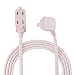 Globe Electric Designer Series 9-ft Fabric Extension Cord, 3 Polarized Outlets, Right Angle Plug, 125 Volts, Pale Pink, 22814 primary