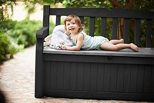 Koll Living Garden Gartenbank - anthrazit - Kissenbox mit Stauraum - 265 Liter Raumvolumen - ca. 220 kg Deckelbelastung – Bild 6