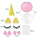 18 pcs Unicorn Birthday Party Decorations - 12pcs Tissue Paper Pom Poms,6pcs Unicorn Paper Lanterns with Glitter Horn Ears Eyelashes for Unicorn Baby Shower Birthday Party Supplies(DIY)
