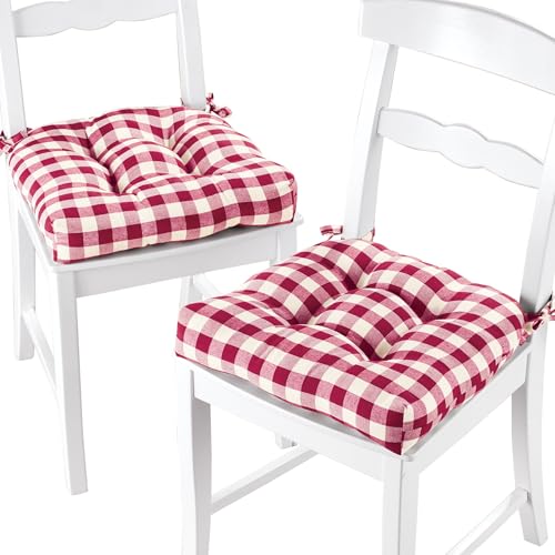 Achim Home Furnishings, Stuhlkissen, Büffel-Muster, 40,6 x 30,8 x 7,6 cm, Burgunderrot