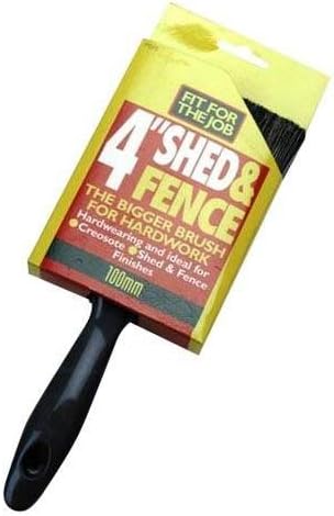 Fit For The Job 4 inch Shed & Fence Brush for Applying Exterior Woodstains Varnish