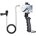 Smartphone Video Recording Stabilizer Kit, Clip-on Lavalier Microphone Laple Mic + Phone Hand Grip Holder Rig Compatible for iPhone Samsung YouTube Livestream Vlog Interview -3.5mm Jack/ 1.5m Cord