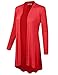 BIADANI Women Long Sleeve Classic Lightweight Open Front Jersey Cardigan Red Large