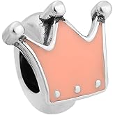 FAEFASH Spacer Charm Rubber Stopper Spacer Bead 925 Sterling Silver Clip Charm fit Pandora Style Charm Bracelets (Crown Spacer Charm)