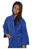 TowelBathrobe Kids Terry Hooded Unisex Bathrobe (Large) R.Blue