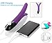 Double-Headed Vibrators for Couples, G Spot Clitoris Prostate Nipple Stimulator, 9 Patterns Silicone Massage Adult Toy for Women Couples (Purple)thumb 4