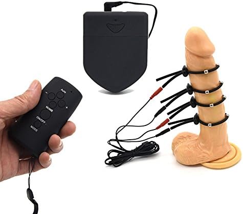 Wireless E-stim Electro Unit Thing for Men Products Electrode Stimulation Male Stim Conductive Rubber Rings Electric Shock Massager