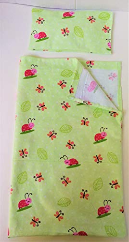 18 Inch Doll Clothes And Accessories Bed Sleeping Bag Set: Ladybug and Butterfly Pillow + Sleepwear For American Doll Girl Bed Accessories or American Doll Boy